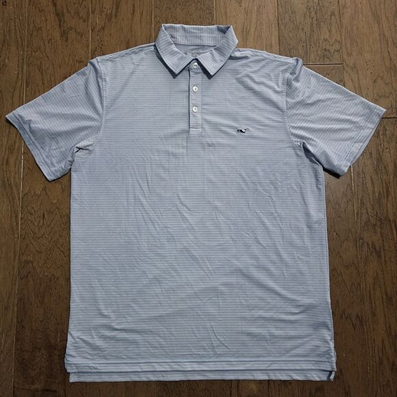 Vineyard Vines Polo Shirt Mens Striped Stretch OTG On The Go Sankaty Large L - Picture 1 of 9